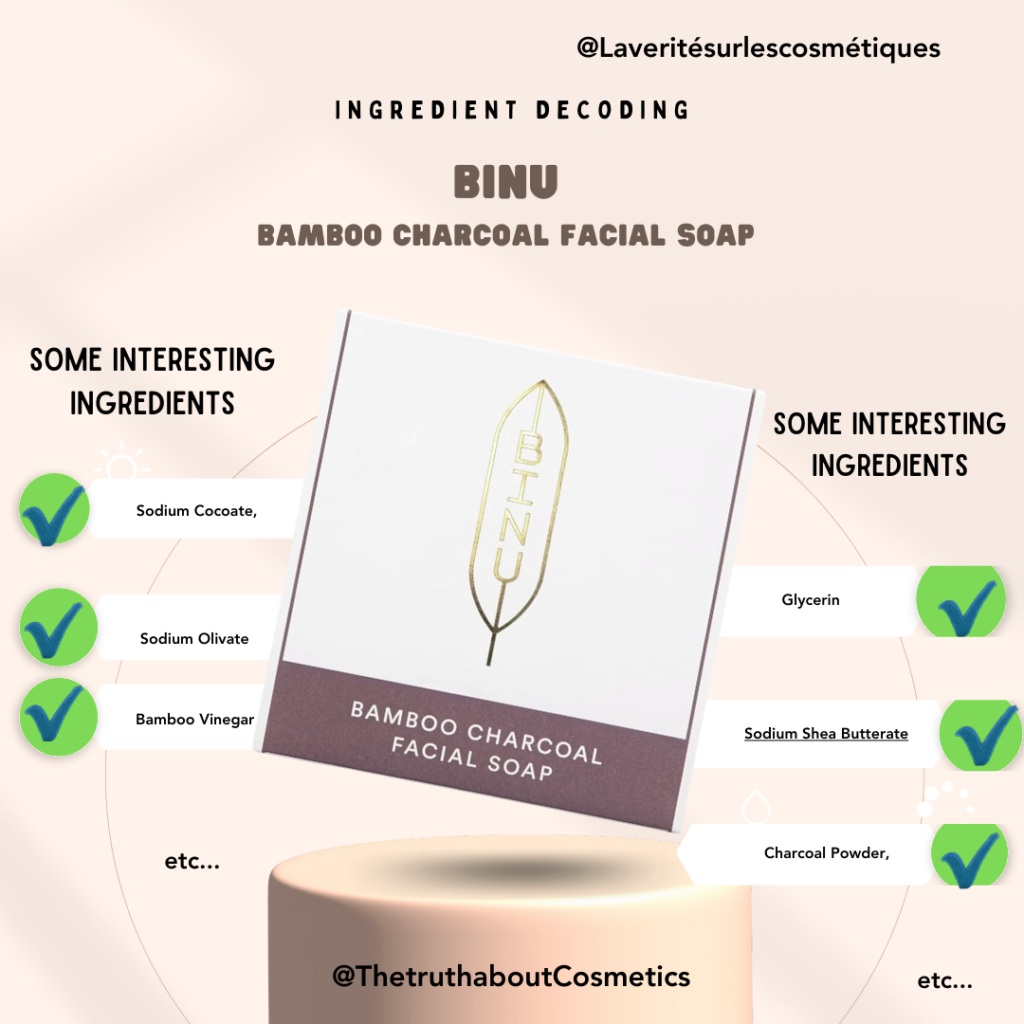 BINU Bamboo Charcoal Facial Soap : ingredients