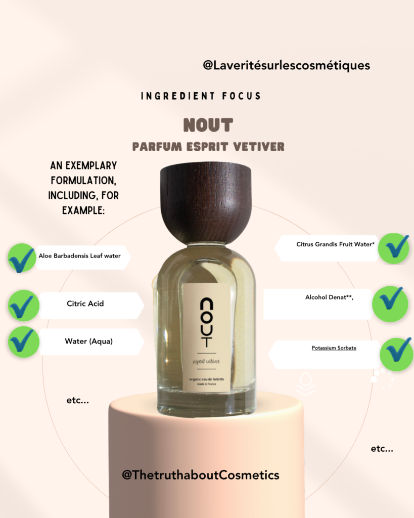 NOUT perfume reliable organic cosmetic labels